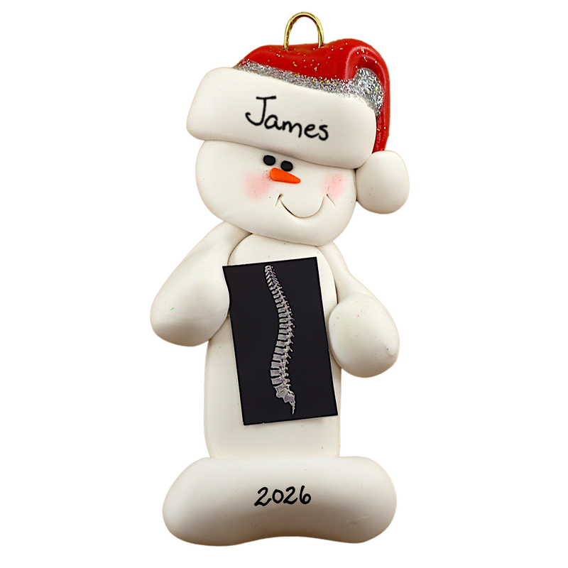 Snowman Chiropractor Christmas Ornament