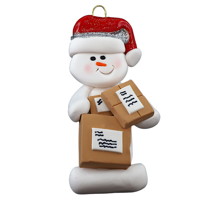 Snowman Courier Ornament