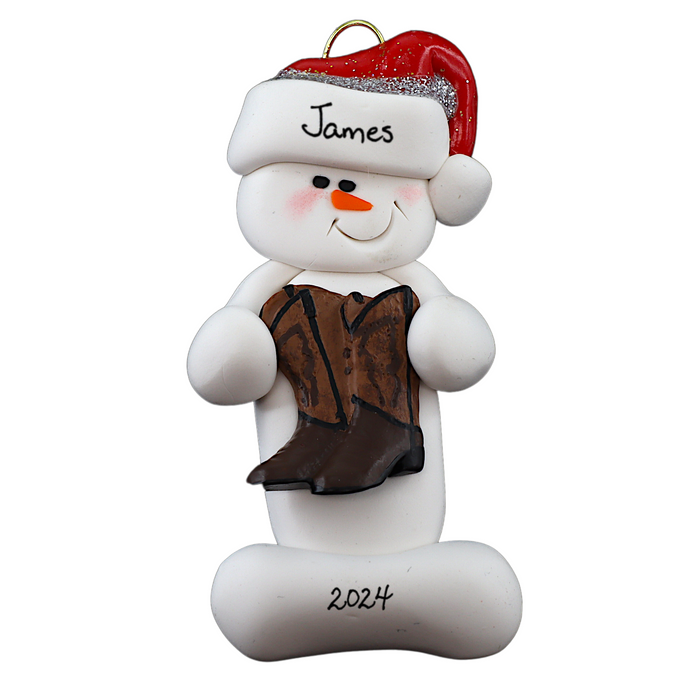 Snowman Cowboy Ornament