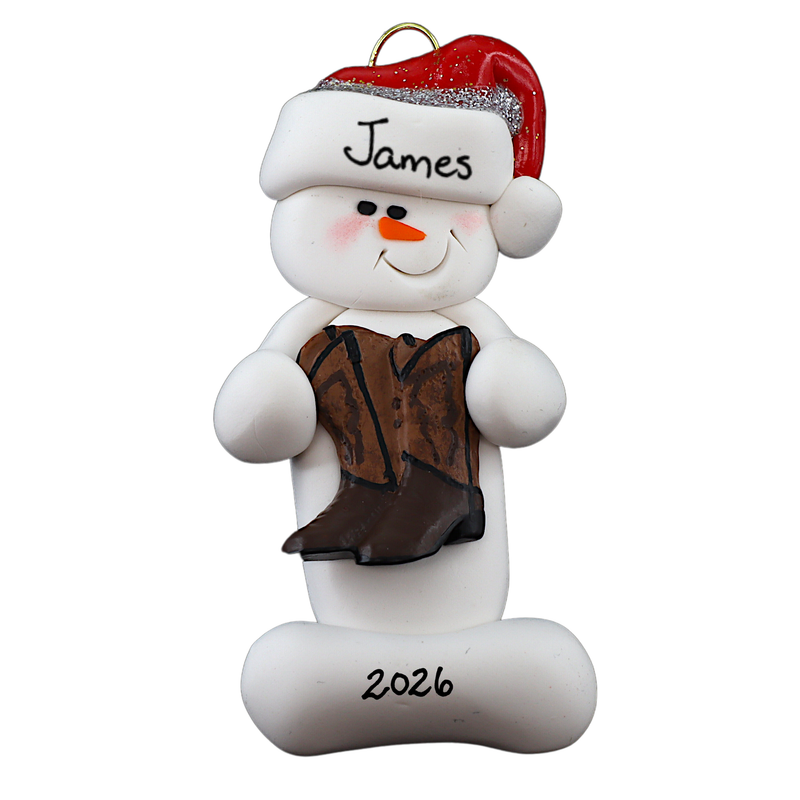 Snowman Cowboy Christmas Ornament