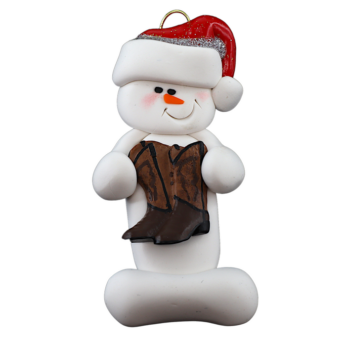 Snowman Cowboy Ornament