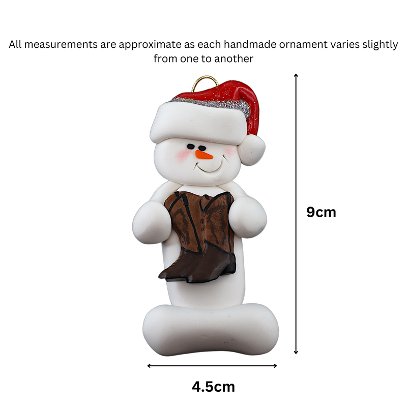 Snowman Cowboy Christmas Ornament