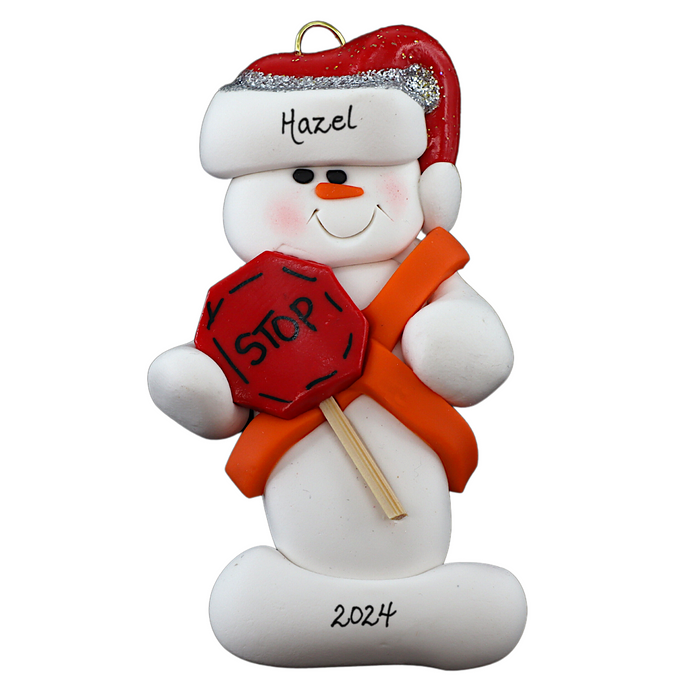 Snowman Crossing Guard Ornament