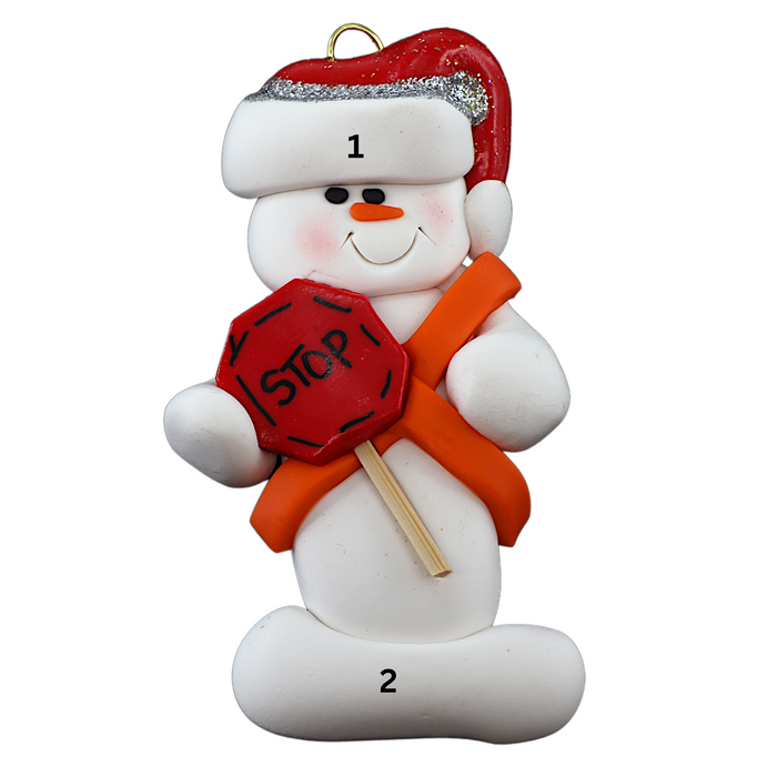 Snowman Crossing Guard Ornament