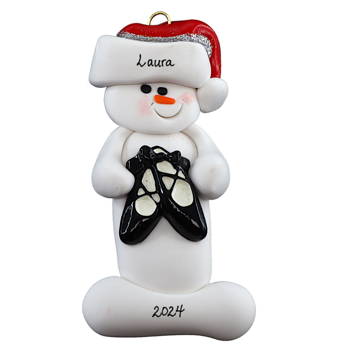 Snowman Dancer Ornament - Black