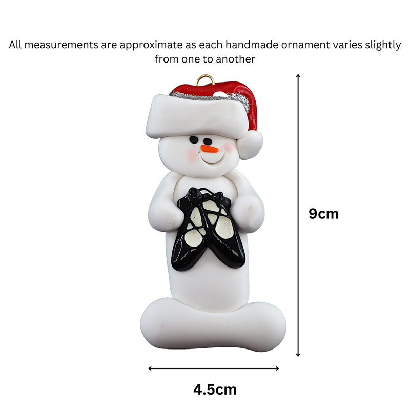 Snowman Dancer Christmas Ornament - Black