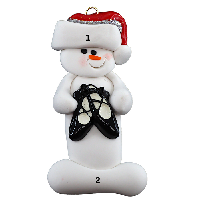 Snowman Dancer Ornament - Black