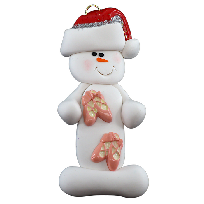 Snowman Dancer Ornament - Pink