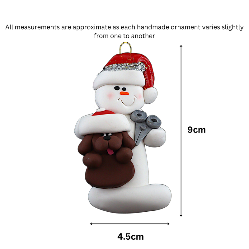 Snowman Dog Groomer Christmas Ornament