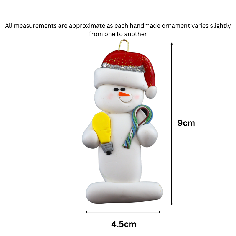 Snowman Electrician Christmas Ornament