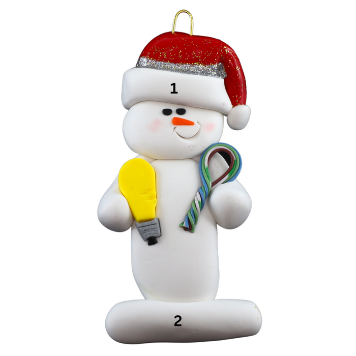 Snowman Electrician Ornament