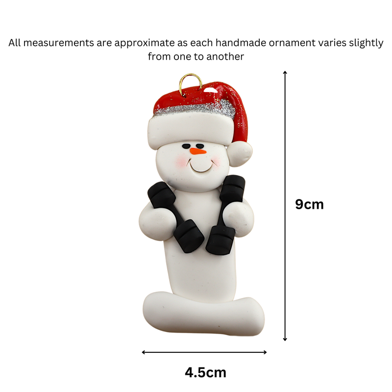 Snowman Exercise Lover Christmas Ornament