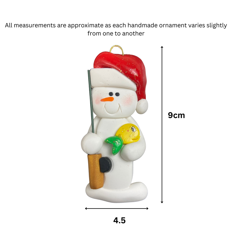 Snowman Fisherman Christmas Ornament