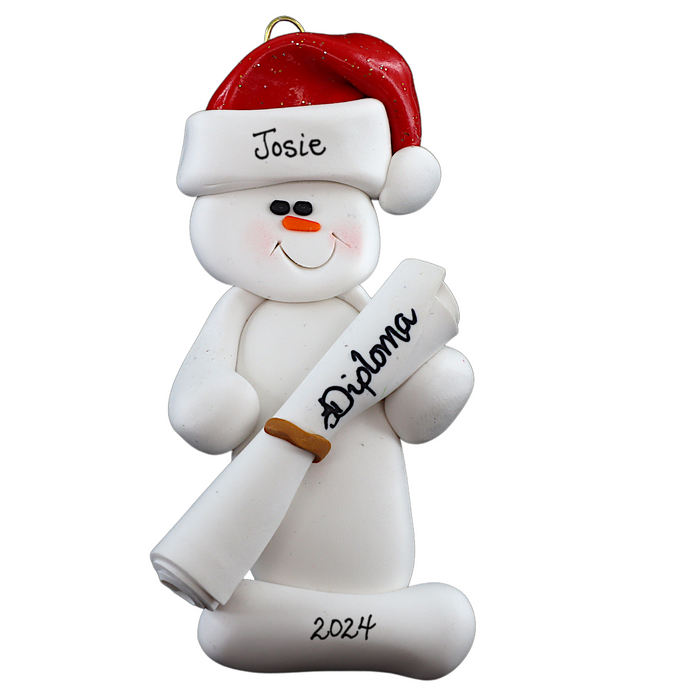 Snowman Graduate Ornament