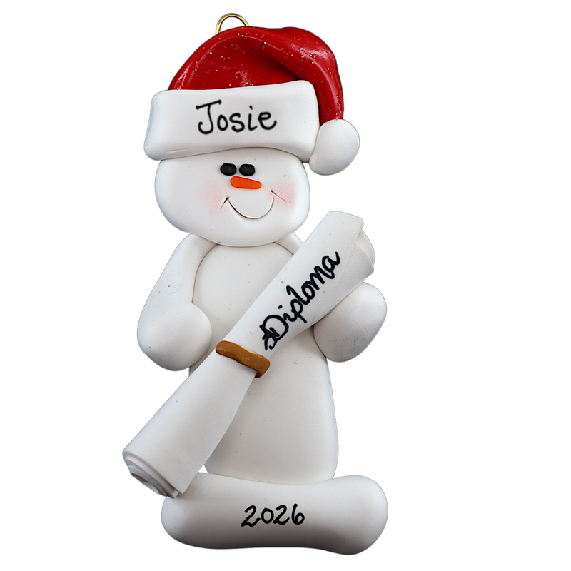 Snowman Graduate Christmas Ornament