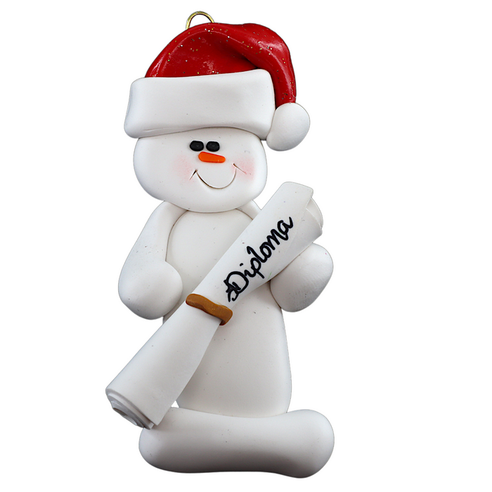 Snowman Graduate Ornament