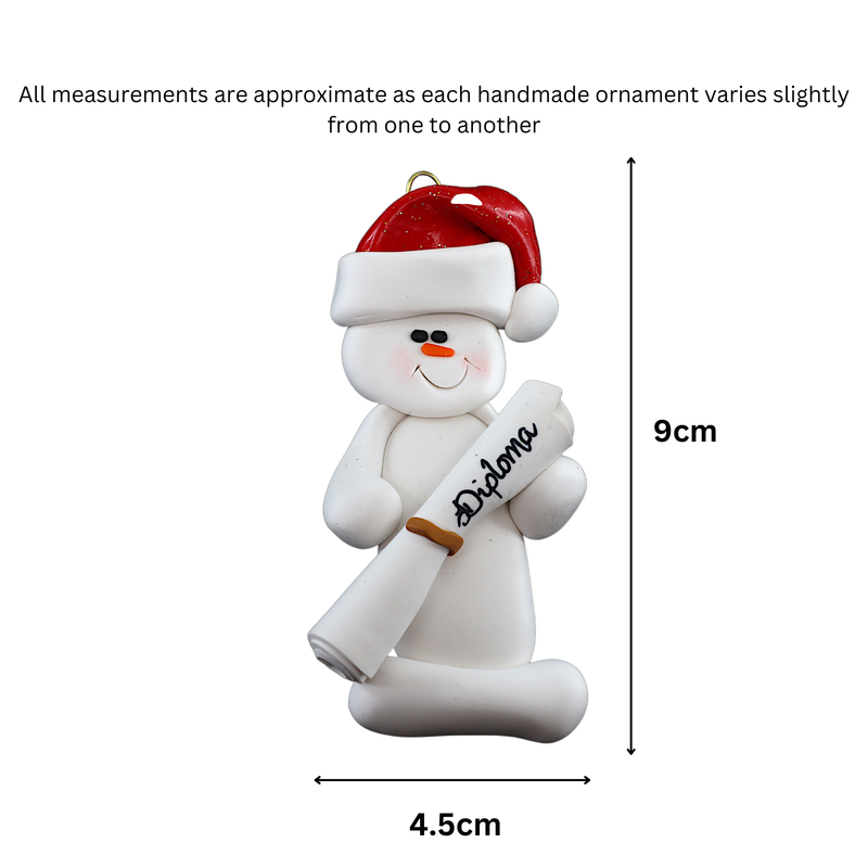 Snowman Graduate Christmas Ornament