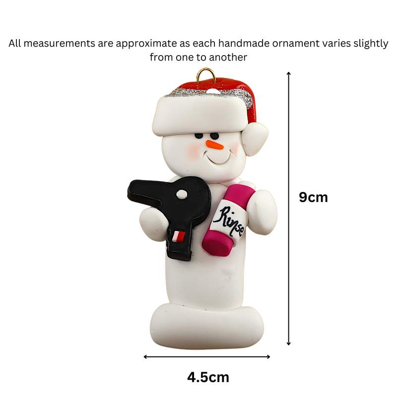 Snowman Hairdresser Christmas Ornament