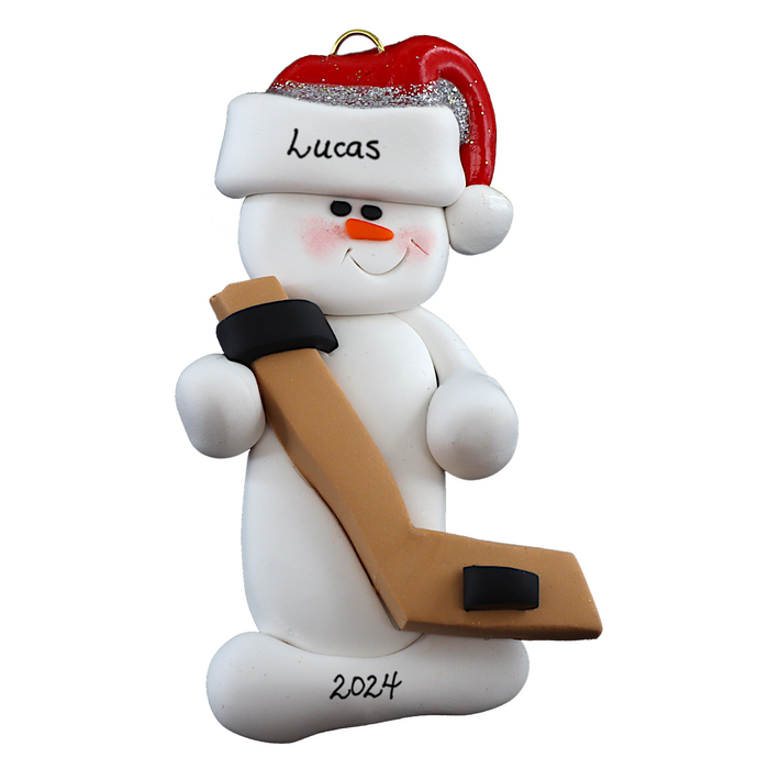 Snowman Hockey Player Ornament