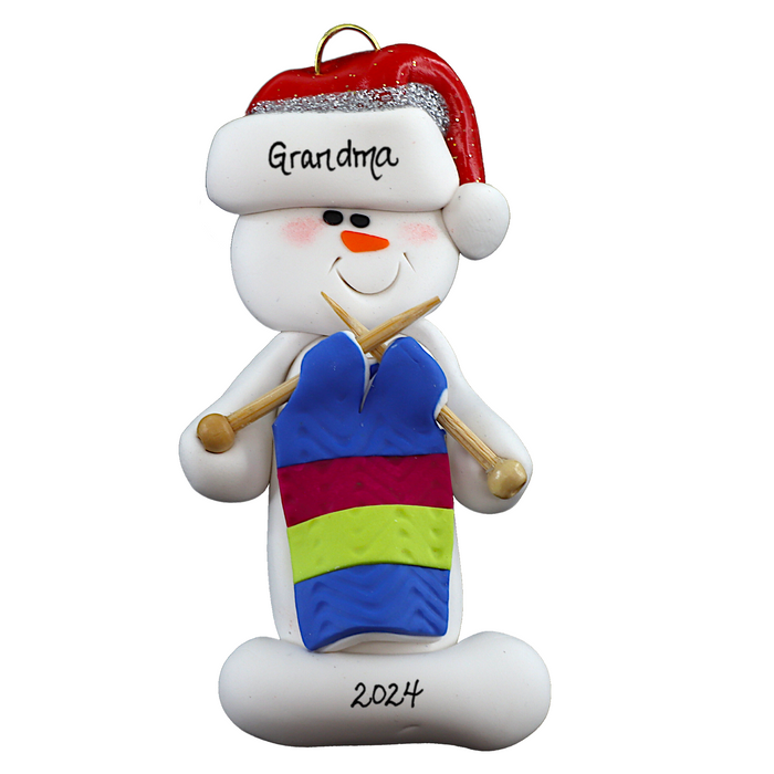 Snowman Knitter Ornament