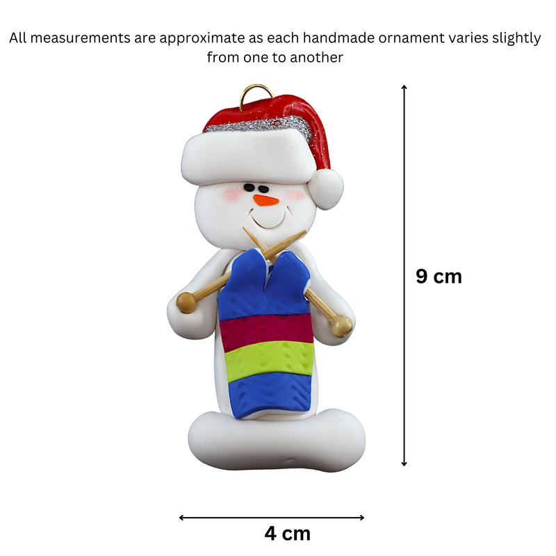 Snowman Knitter Christmas Ornament