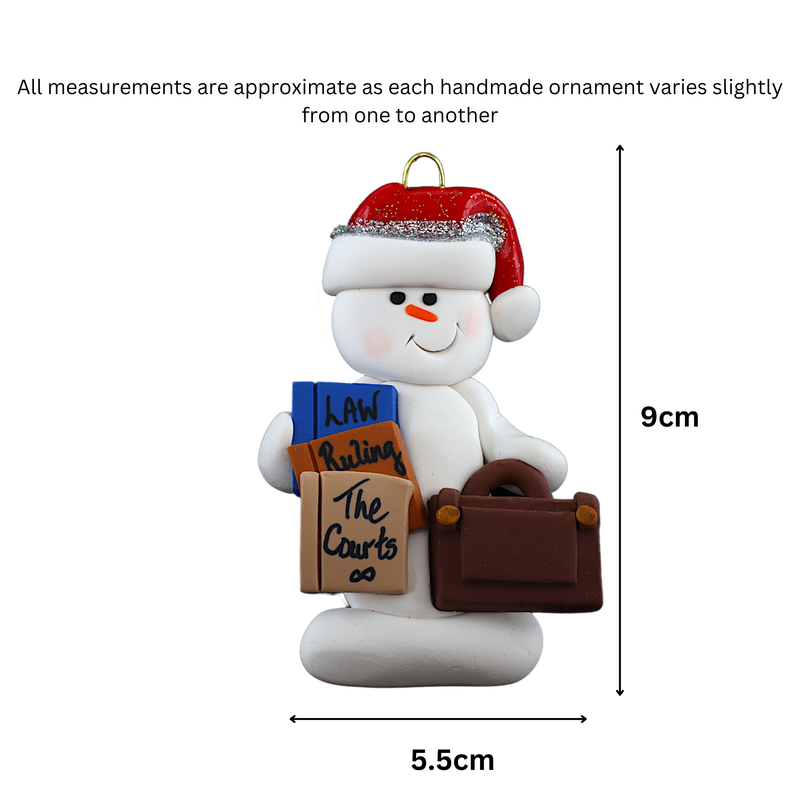 Snowman Lawyer Christmas Ornament