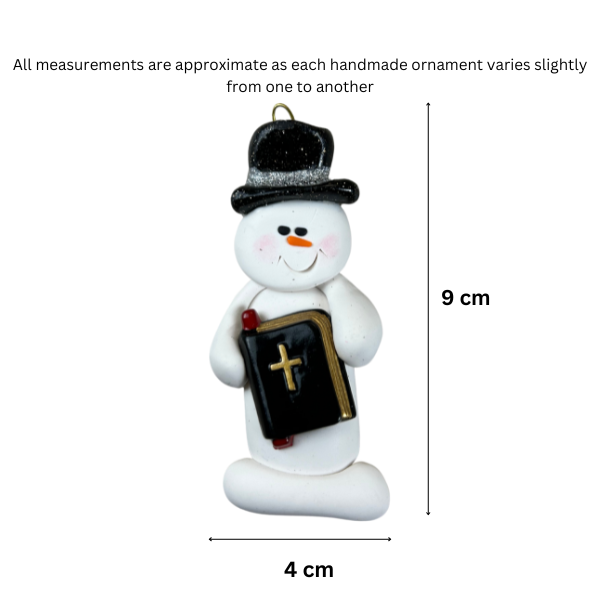 Snowman Minister Christmas Ornament