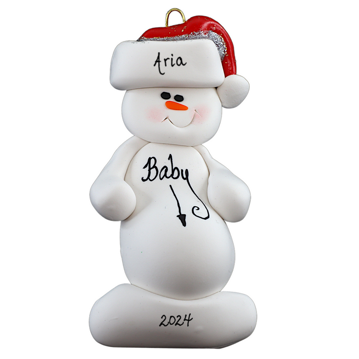 Snowman Mom-To-Be Ornament