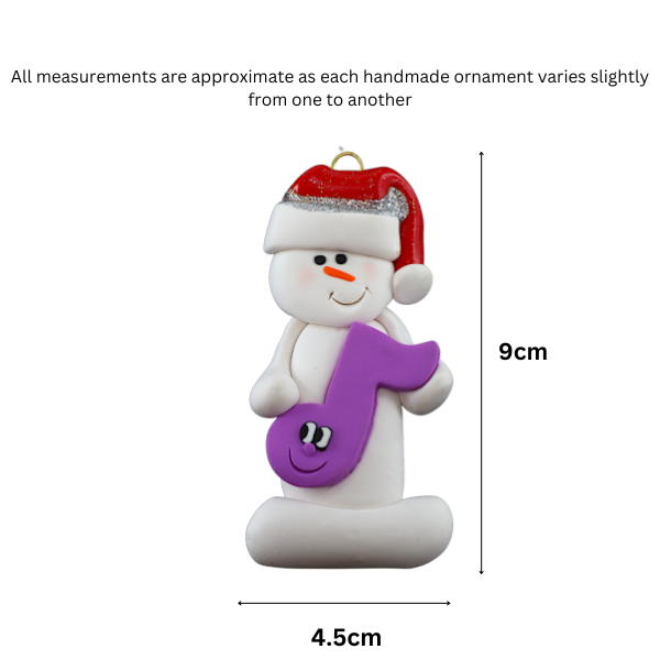 Snowman Music Lover Purple Christmas Ornament