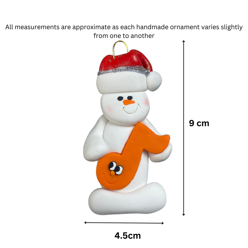 Snowman Band Member Orange Christmas Ornament