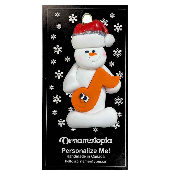 Snowman Music Lover Orange Ornament