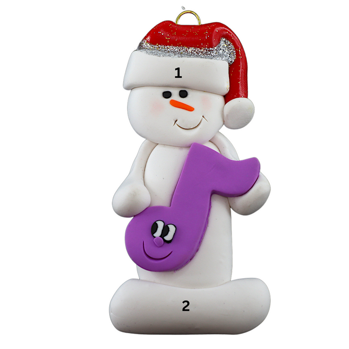 Snowman Music Lover Purple Ornament