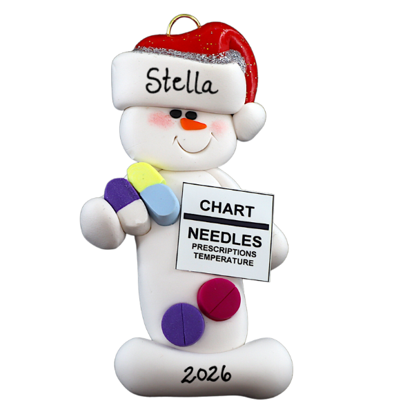 Snowman Nurse Christmas Ornament