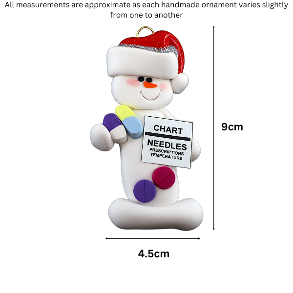 Snowman Nurse Christmas Ornament