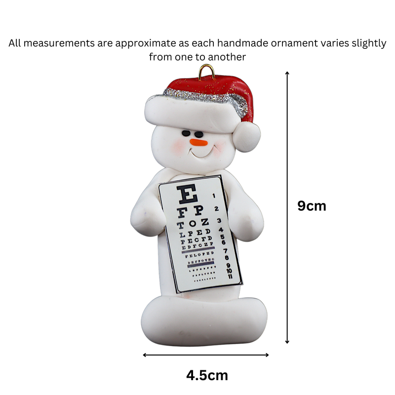 Snowman Optometrist Christmas Ornament