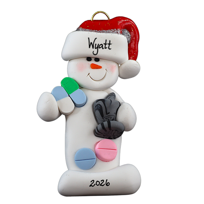 Snowman Pharmacist Christmas Ornament