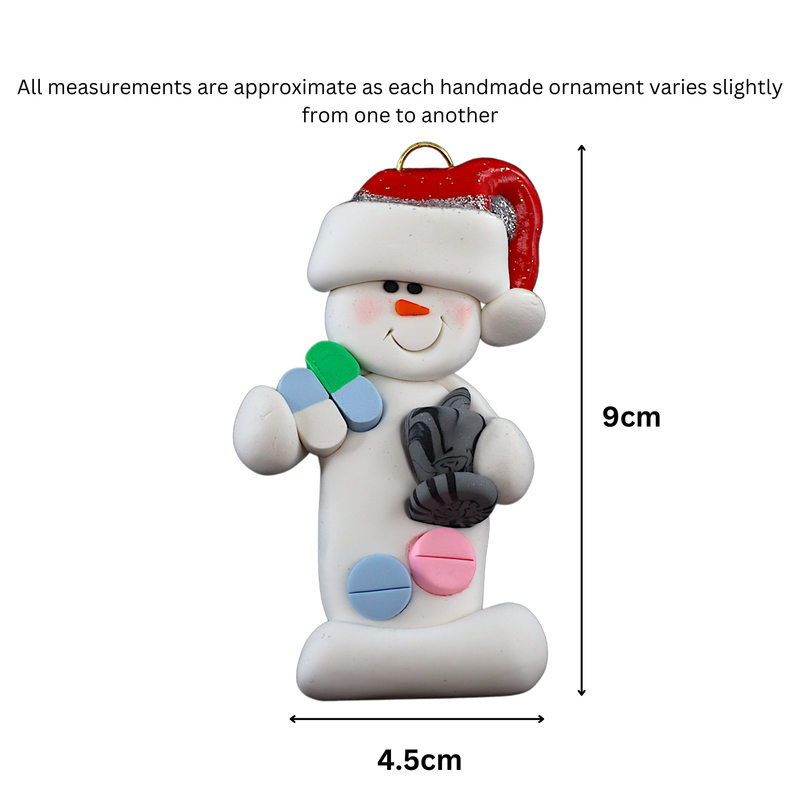Snowman Pharmacist Christmas Ornament