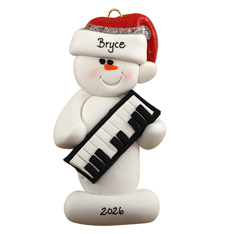 Snowman Piano Player Christmas Ornament