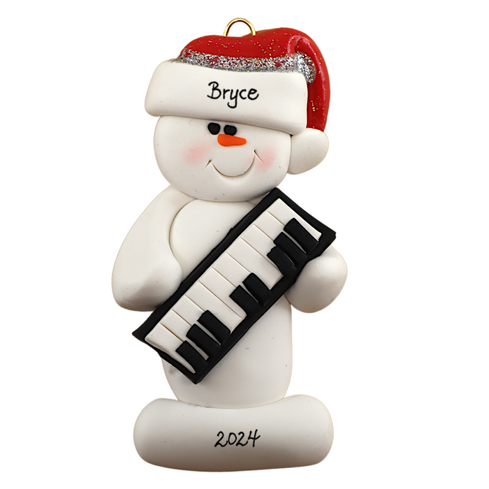 Snowman Piano Player Ornament