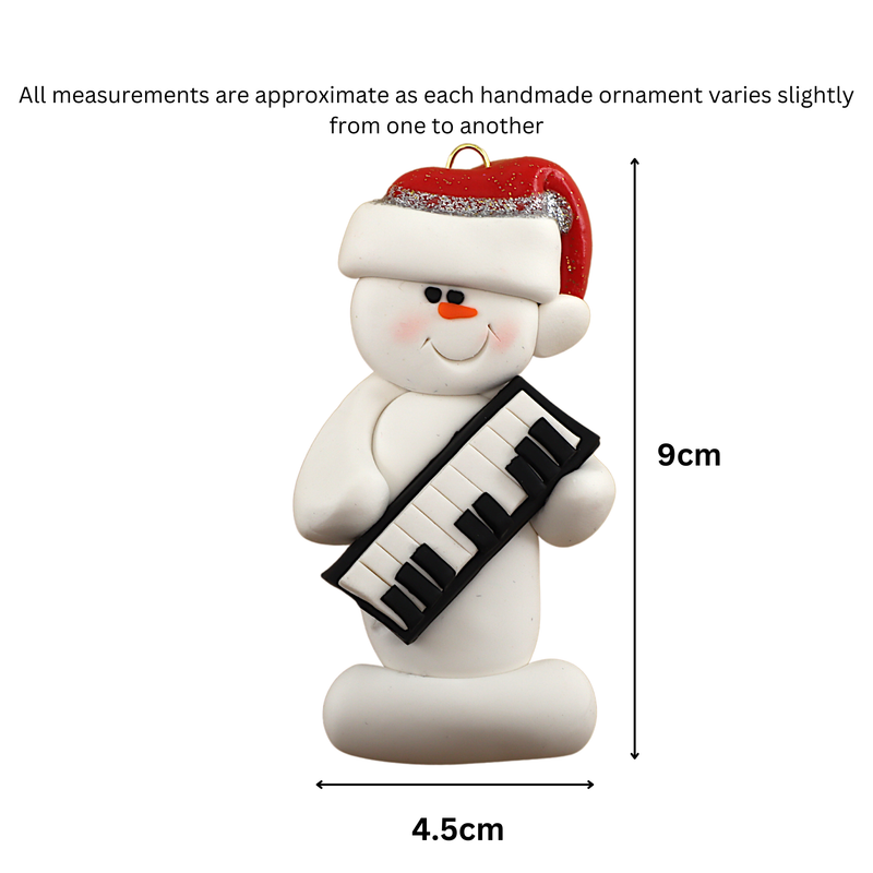 Snowman Piano Player Christmas Ornament