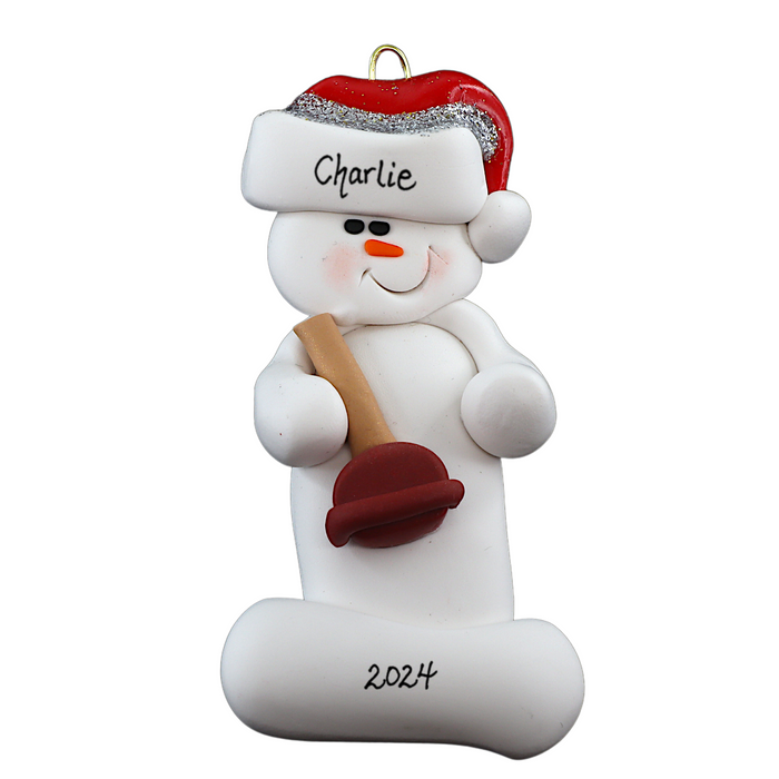 Snowman Plumber Ornament