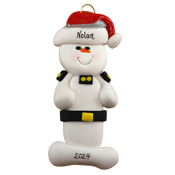 Snowman Policeman Ornament