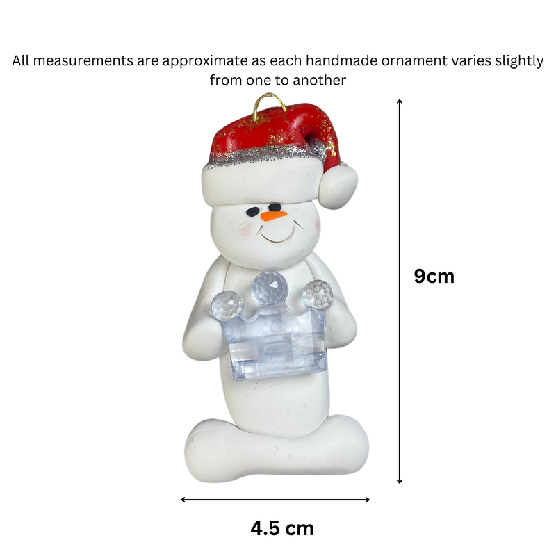 Snowman Princess Christmas Ornament - Crystal Clear