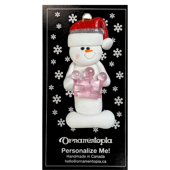 Snowman Princess Pink Ornament