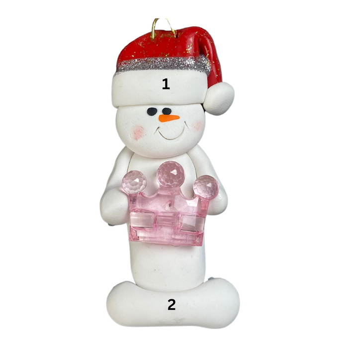 Snowman Princess Pink Ornament