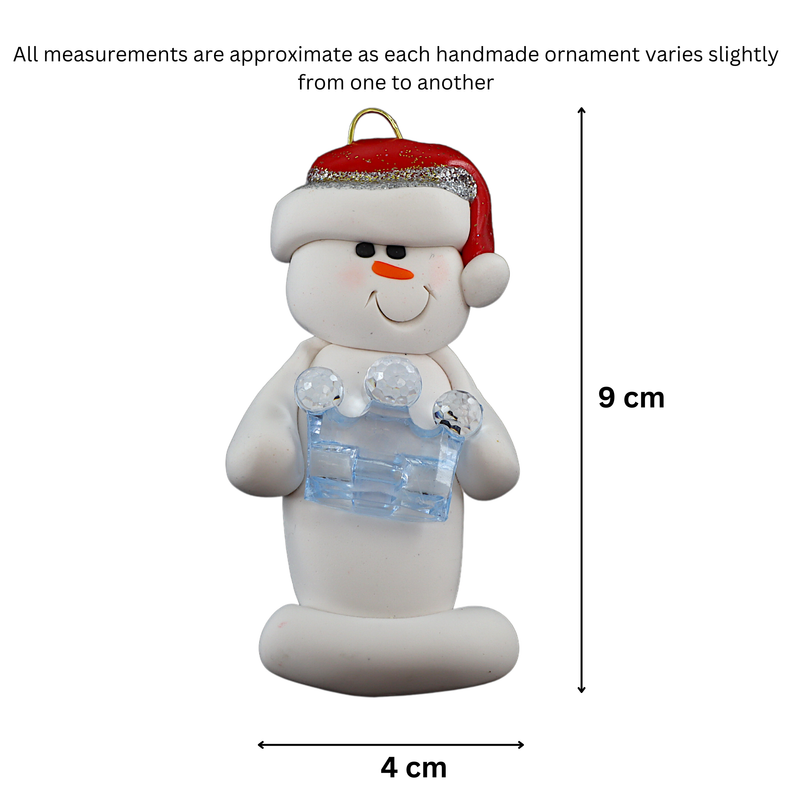 Snowman Princess Christmas Ornament - Blue