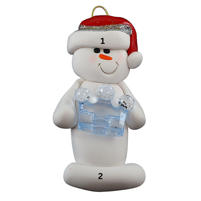 Snowman Princess Blue Ornament