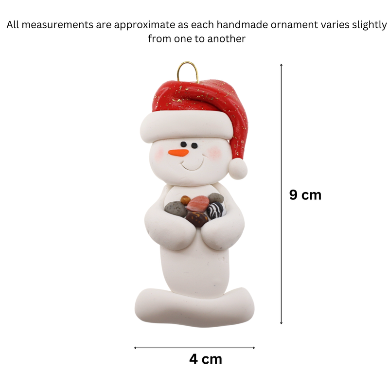 Snowman Rock Collector Christmas Ornament