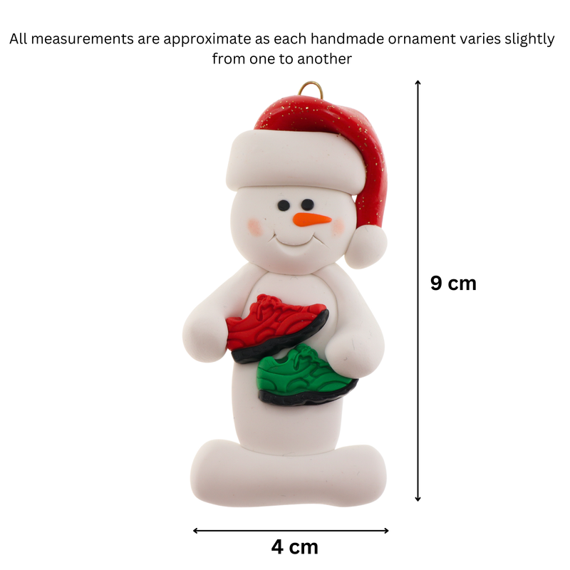 Snowman Runner Christmas Ornament