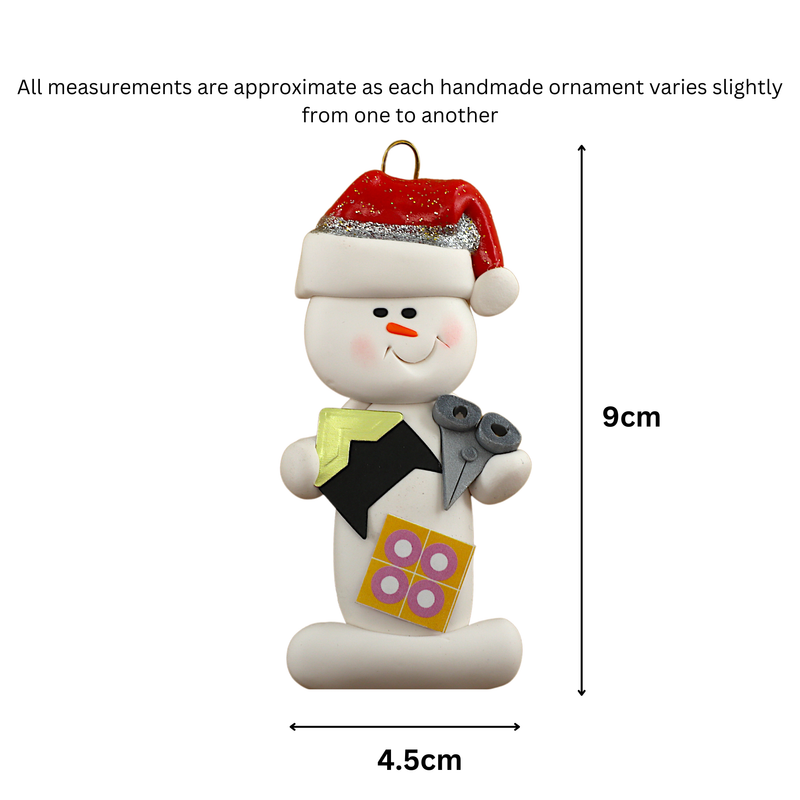 Snowman Scrapbooker Christmas Ornament